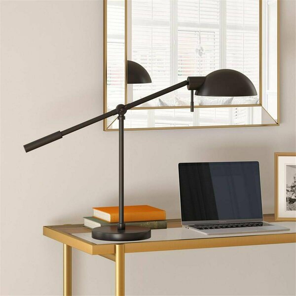 Henn & Hart 8 in. Dexter Brushed Brass Table Lamp with Boom Arm TL1023